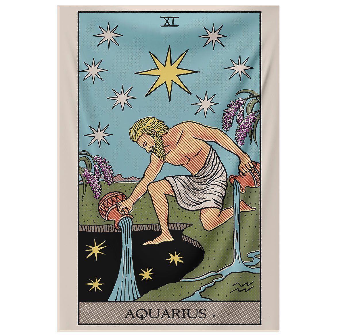Aquarius Tarot Tapestry tapestry Nirvana Threads