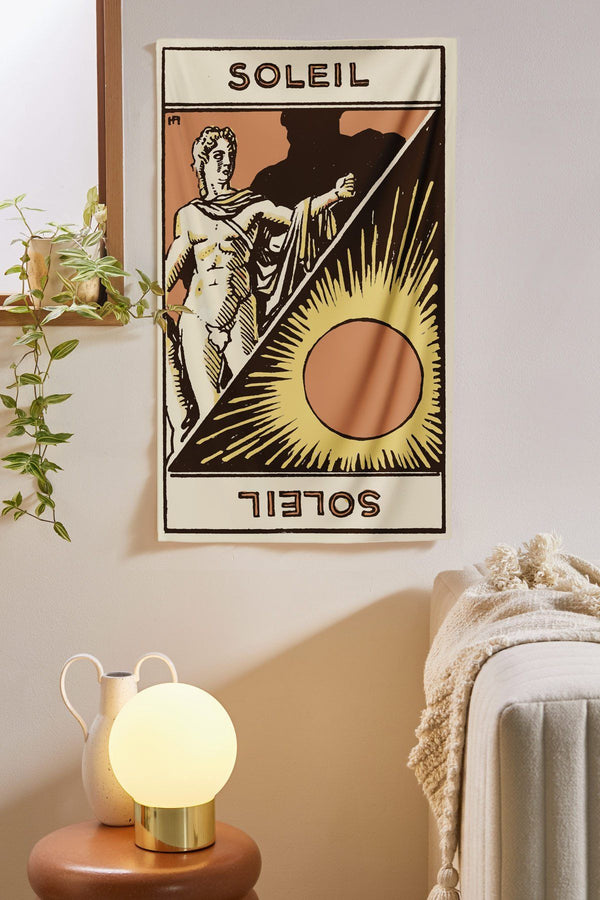 Sun Soleil Solar System Astronomy Vintage Tapestry - Nirvana Threads