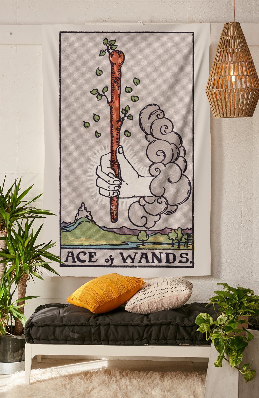 Ace of Wands Tapestry tapestry NirvanaThreads 