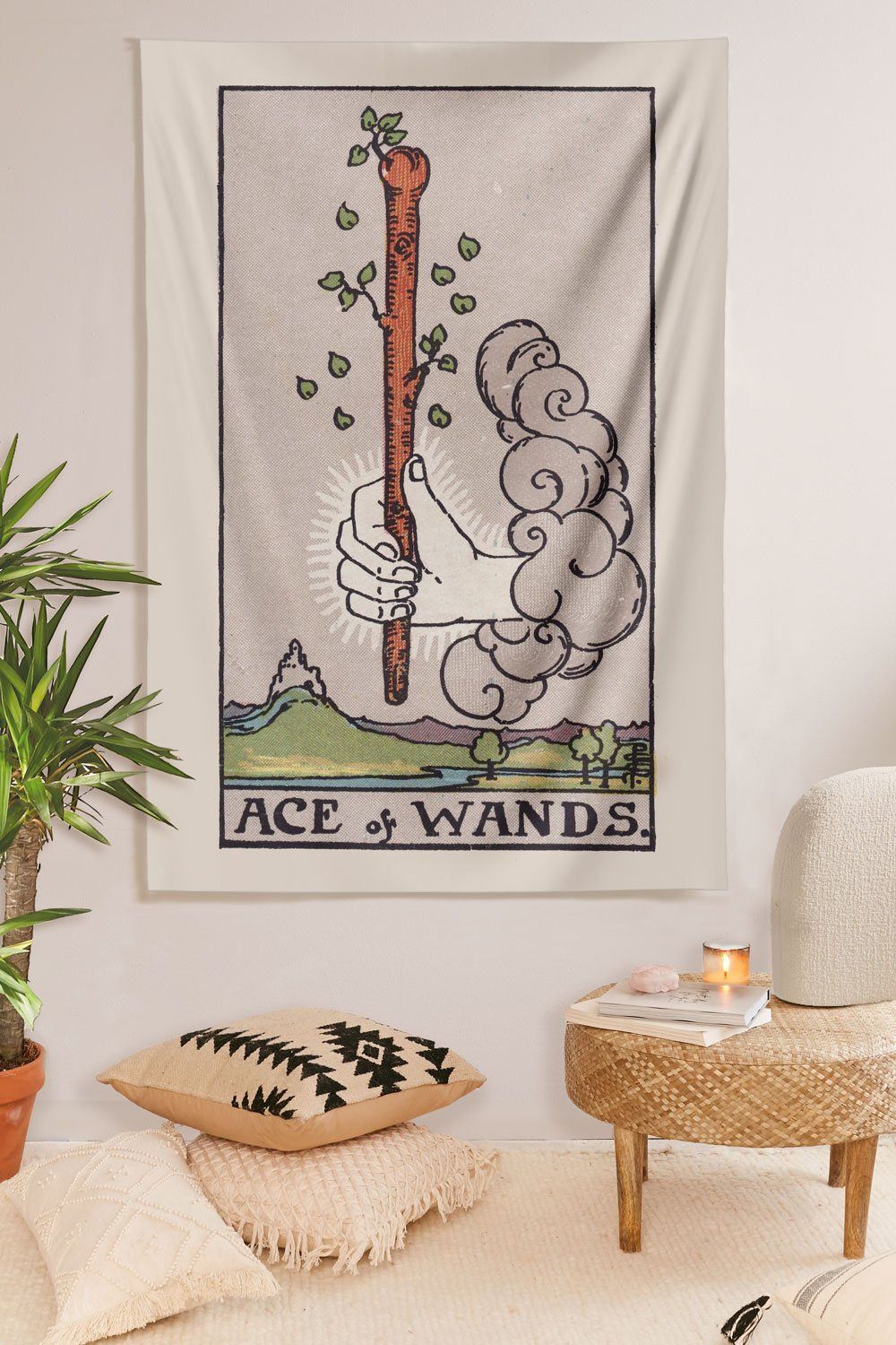 Ace of Wands Tapestry tapestry NirvanaThreads 
