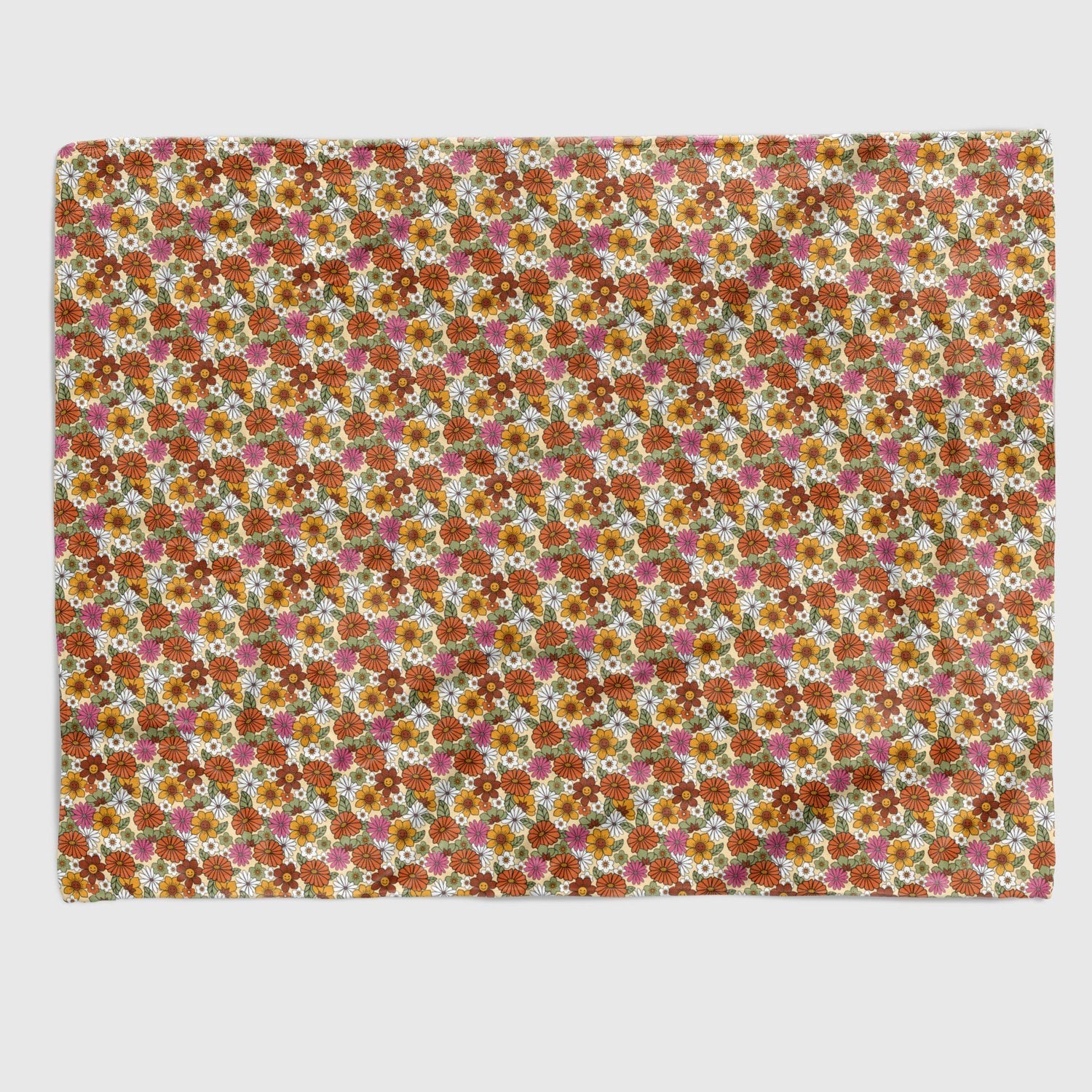 Retro 70's Vibe Blankets blanket Nirvana Threads Flowers Queen (200 x 150 cm) 
