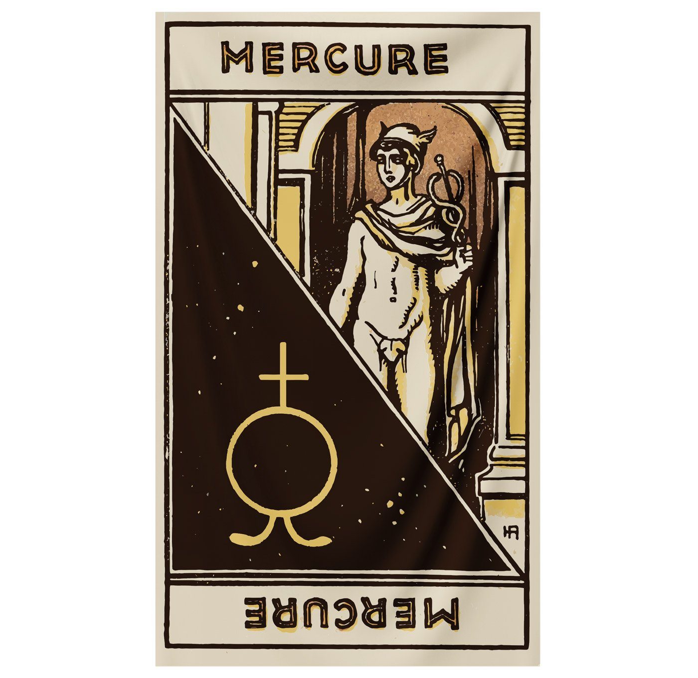 Mercury (Mercure) Astrology Tapestry tapestry Nirvana Threads 