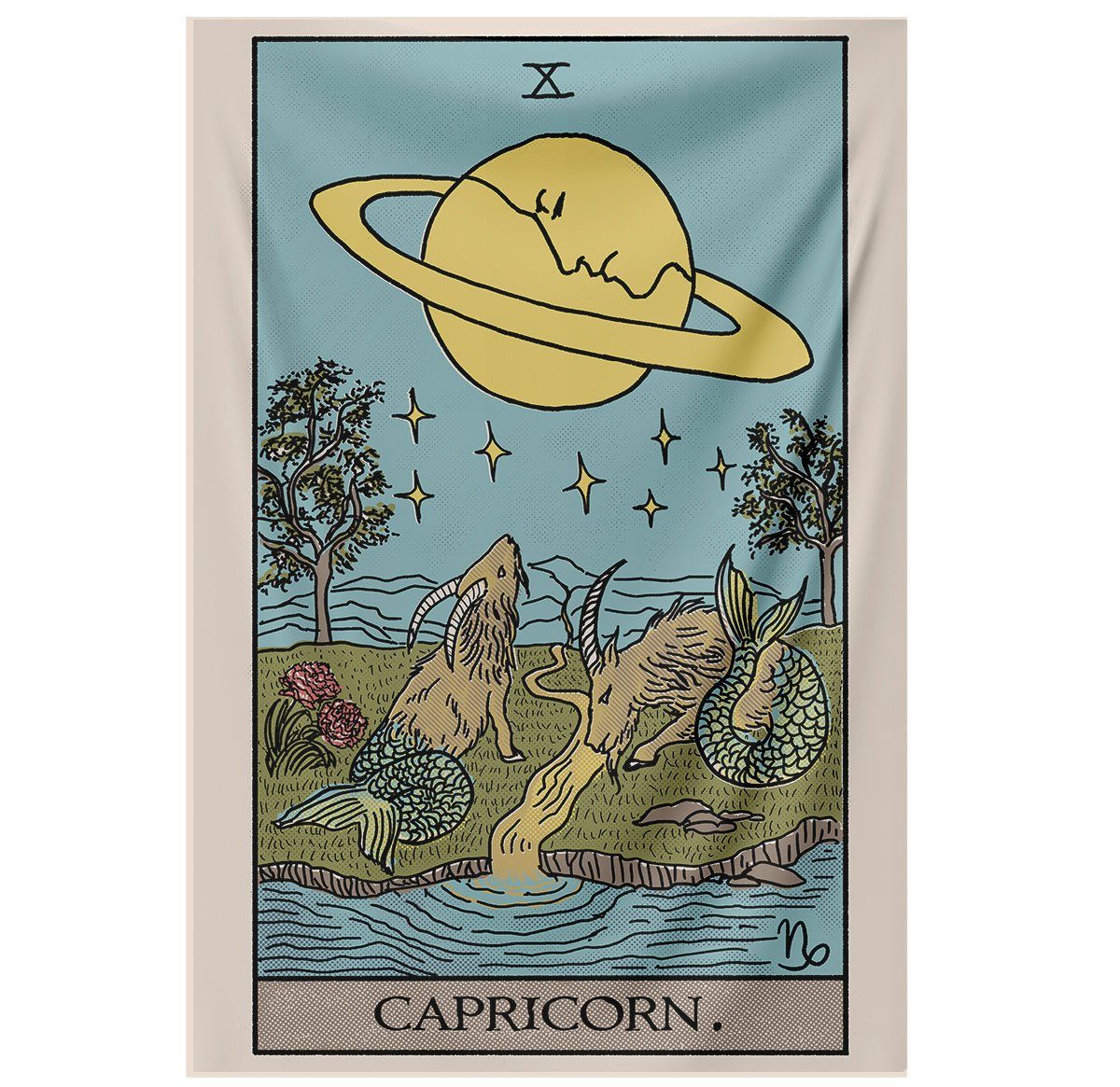 Capricorn Tarot Tapestry tapestry Nirvana Threads 