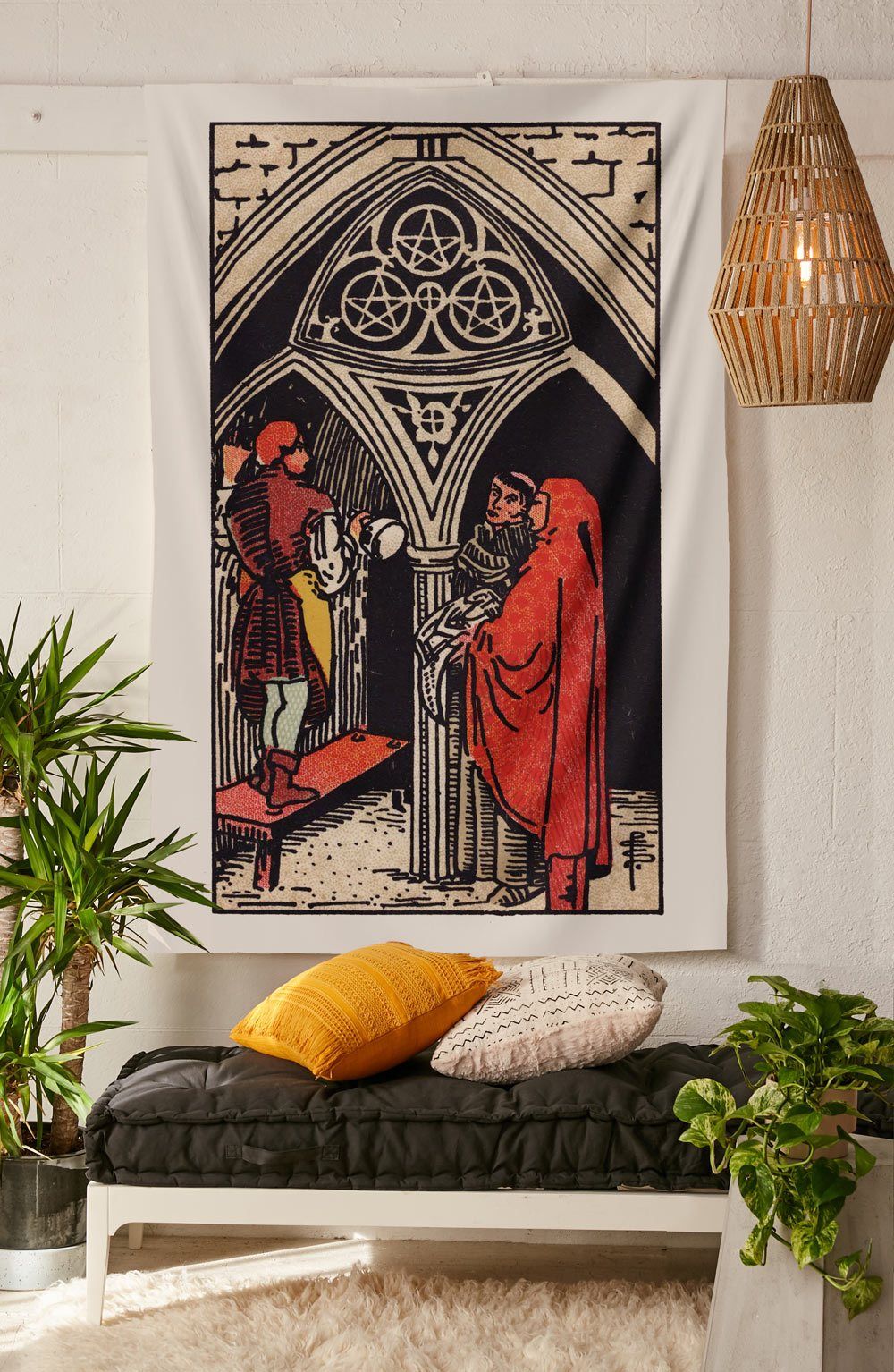 3 of Pentacles Tapestry tapestry NirvanaThreads 