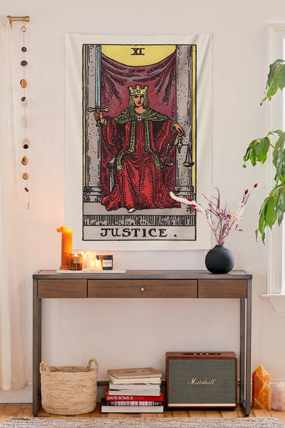 Justice Tarot Tapestry tapestry NirvanaThreads - YYT