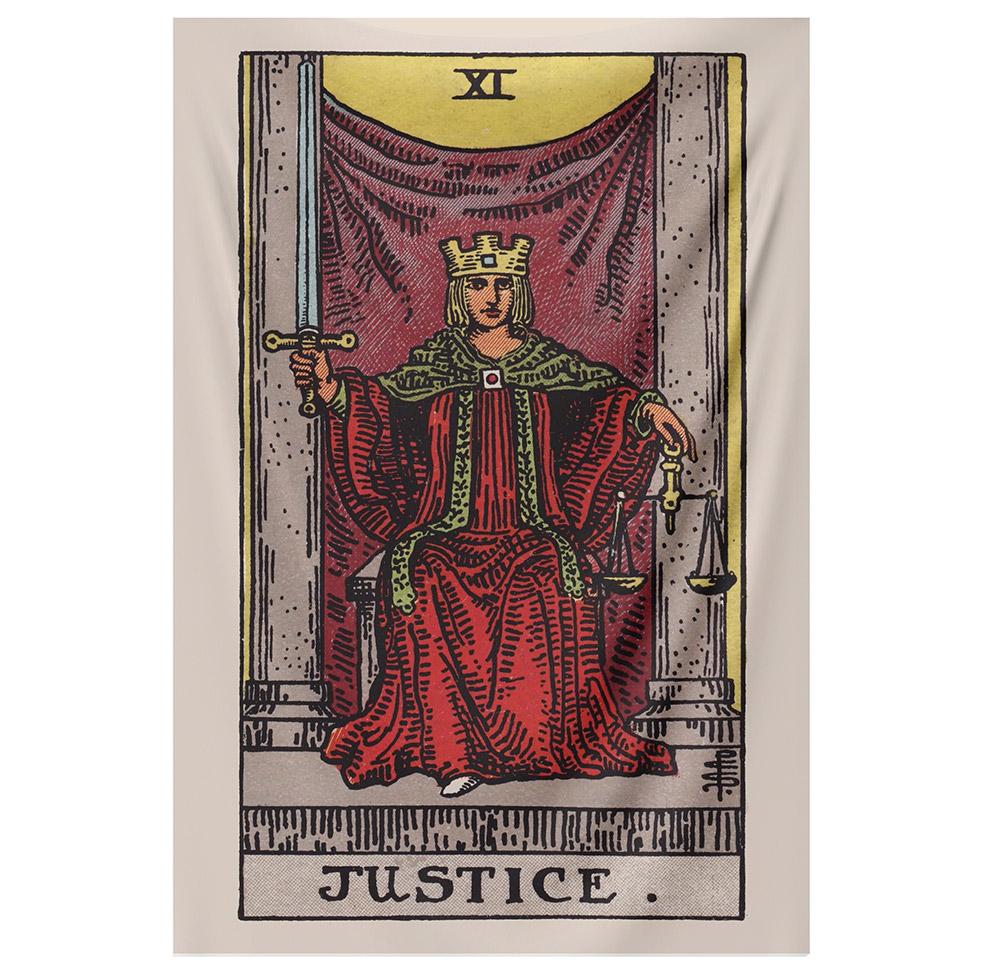 Justice Tarot Tapestry tapestry NirvanaThreads - YYT 