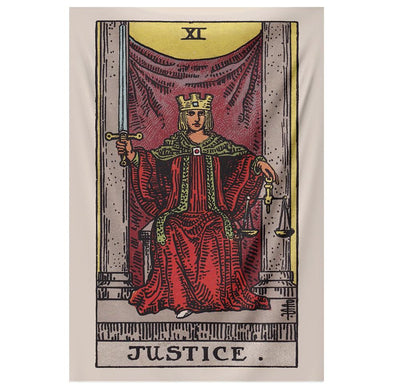 Justice Tarot Tapestry tapestry NirvanaThreads - YYT