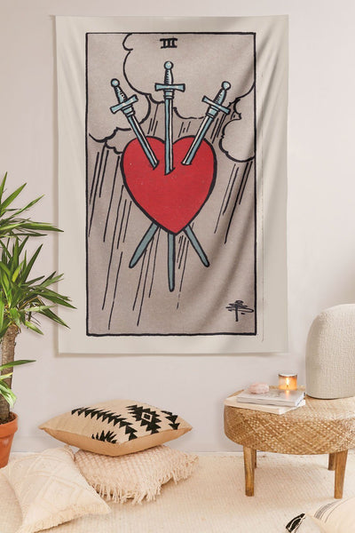 3 of Swords Tapestry tapestry NirvanaThreads