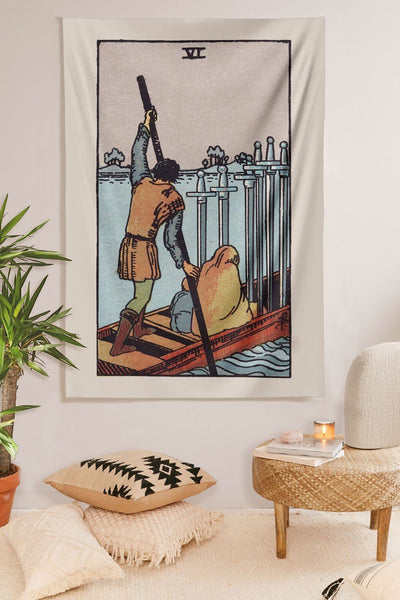 6 of Swords Tapestry tapestry NirvanaThreads