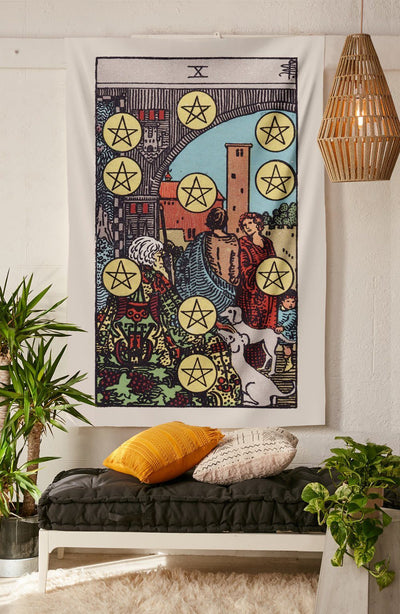 10 of Pentacles Tapestry tapestry NirvanaThreads