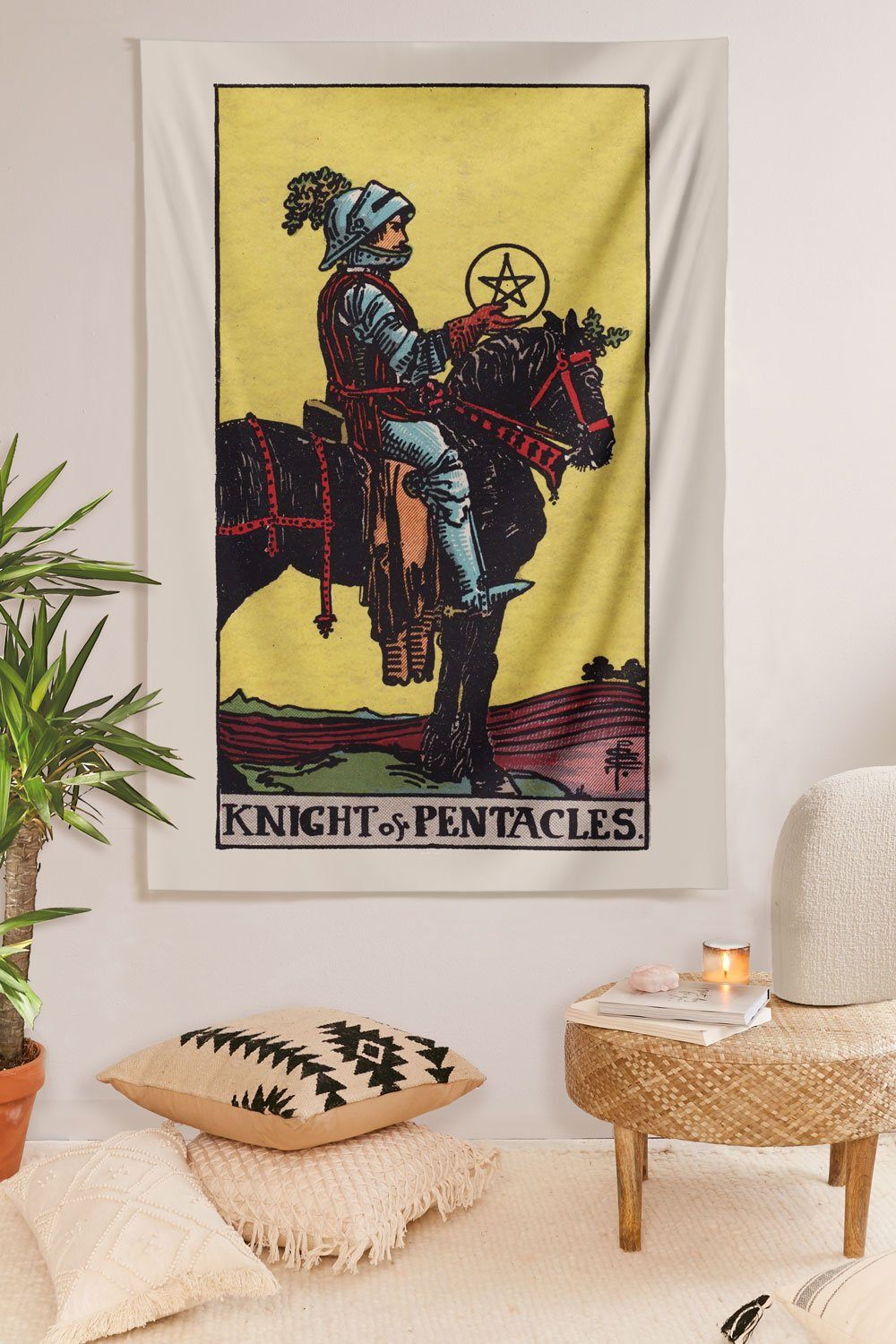 Knight of Pentacles Tapestry tapestry NirvanaThreads 