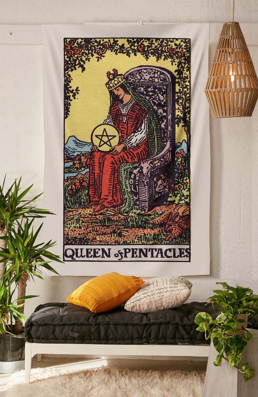 Queen of Pentacles Tapestry tapestry NirvanaThreads 