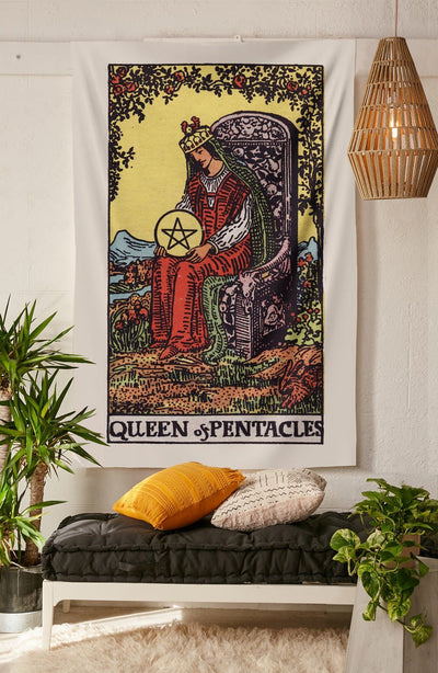 Queen of Pentacles Tapestry tapestry NirvanaThreads