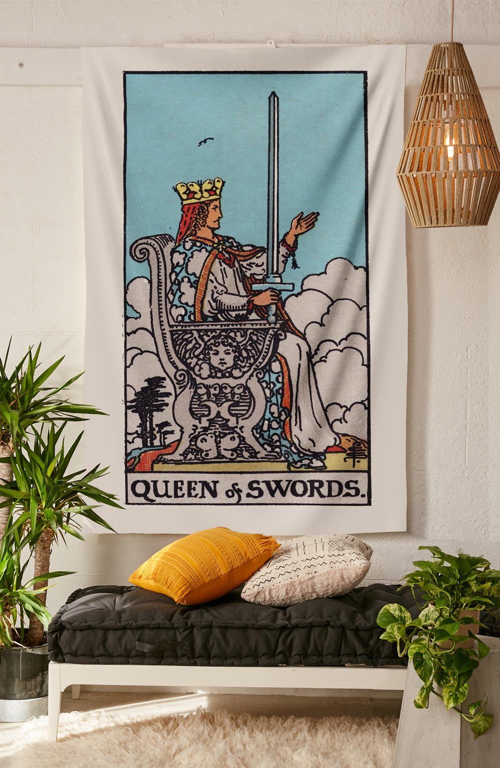 Queen of Swords Tapestry tapestry NirvanaThreads 