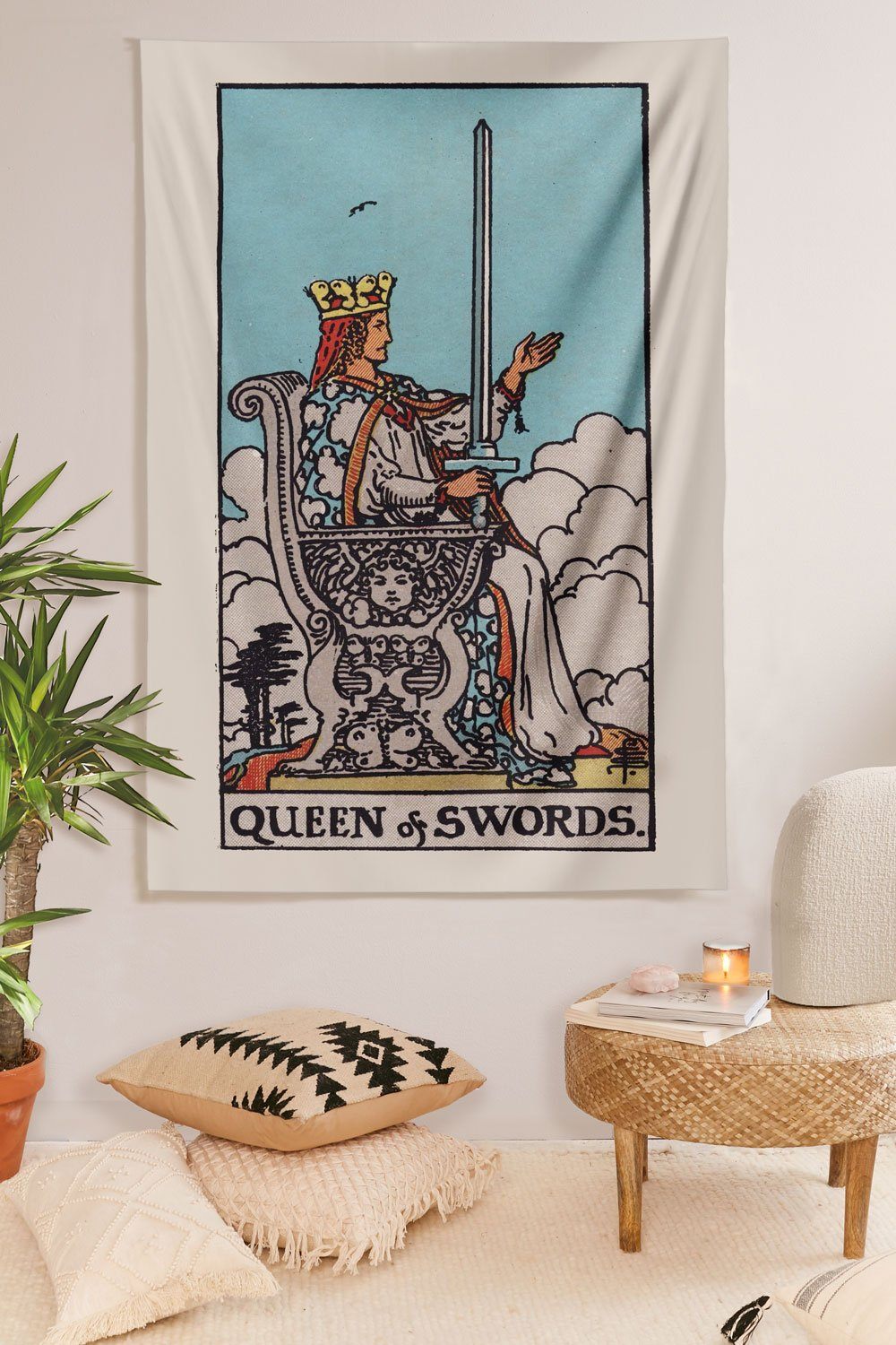 Queen of Swords Tapestry tapestry NirvanaThreads 