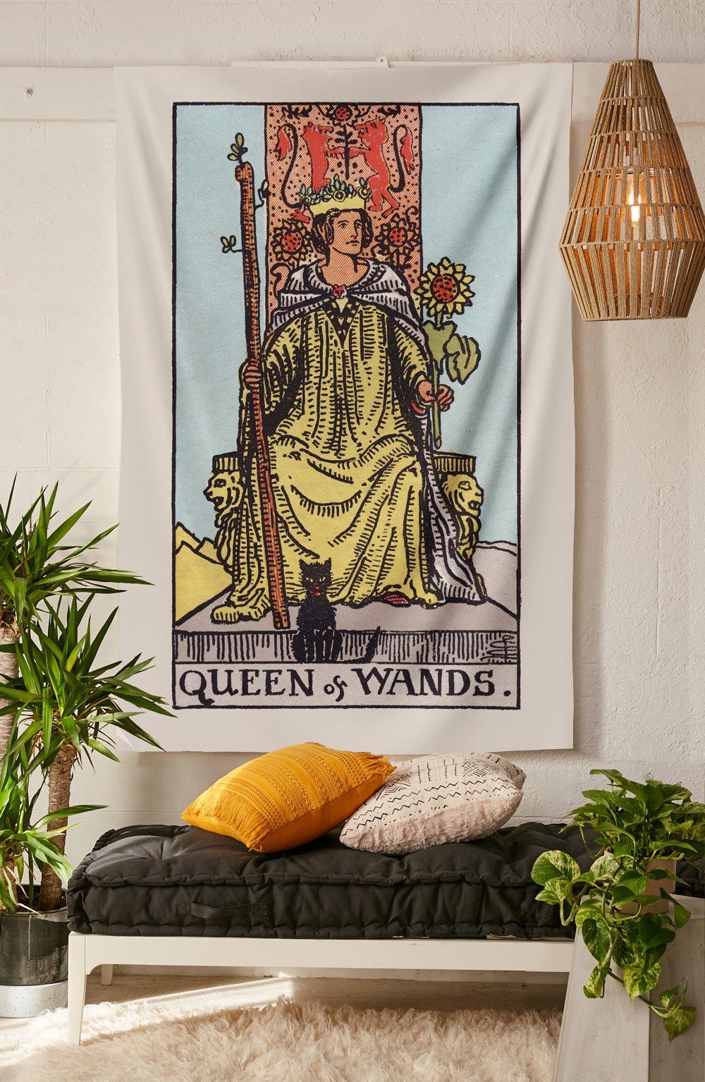 Queen of Wands Tapestry tapestry NirvanaThreads 
