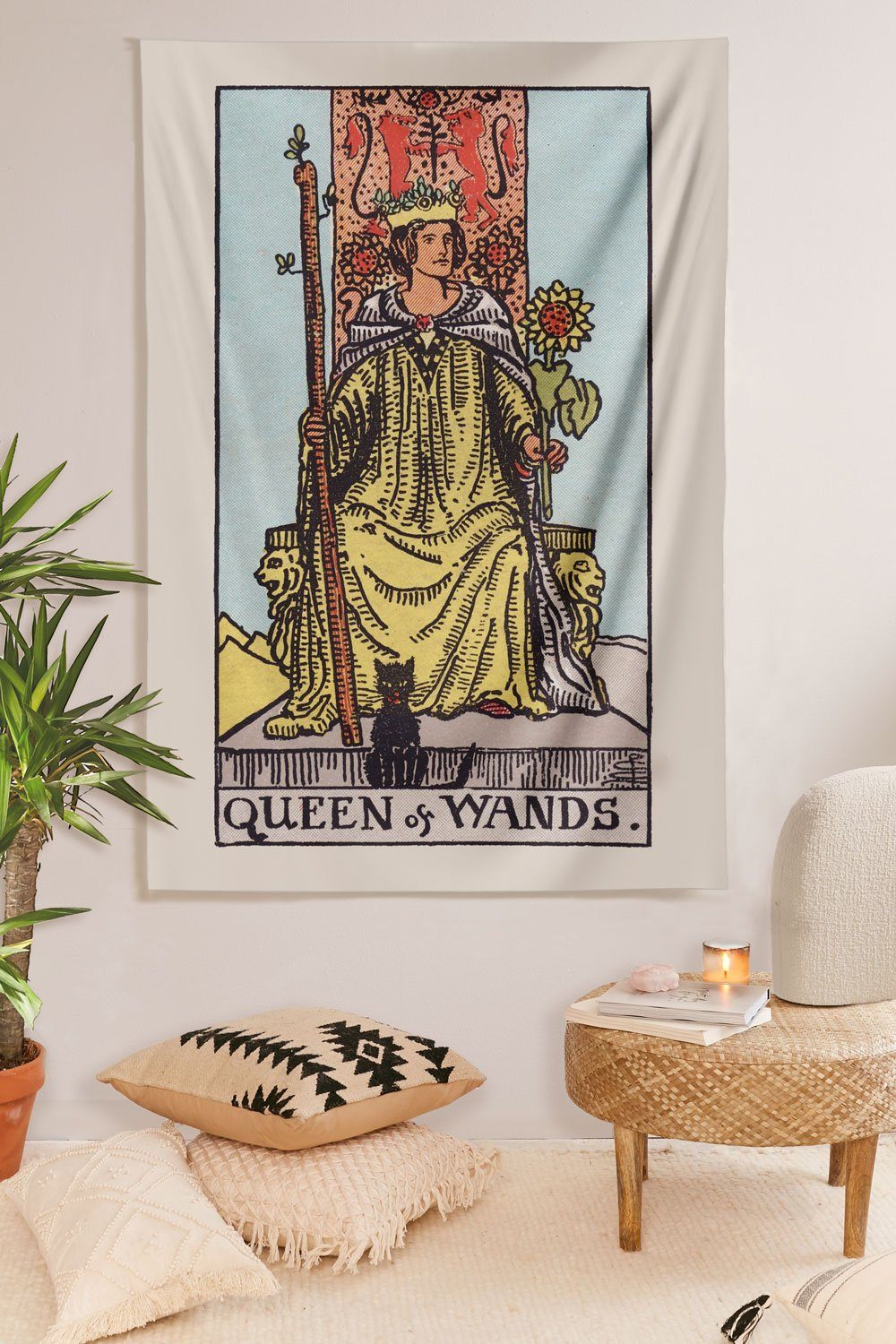 Queen of Wands Tapestry tapestry NirvanaThreads 