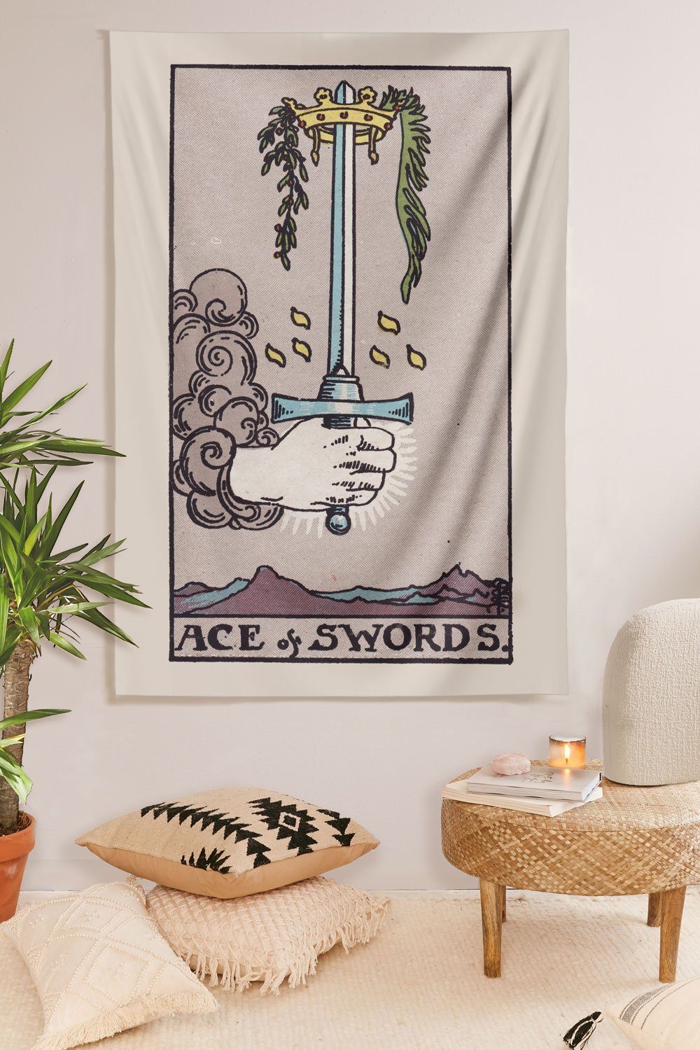 Ace of Swords Tapestry tapestry NirvanaThreads 