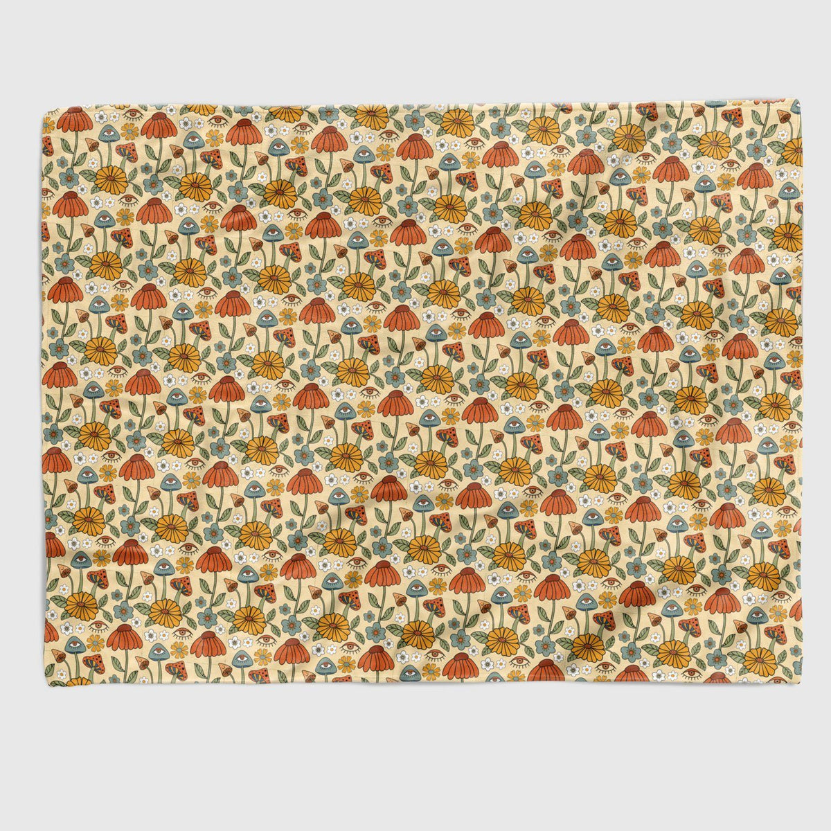 Mushroom Bloom Retro Blanket blanket Nirvana Threads Mushroom Bloom Queen (200 x 150 cm) 