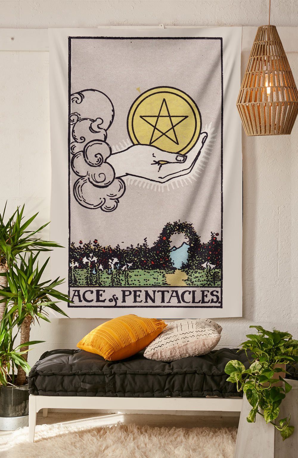 Ace of Pentacles Tapestry tapestry NirvanaThreads 