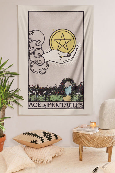 Ace of Pentacles Tapestry tapestry NirvanaThreads