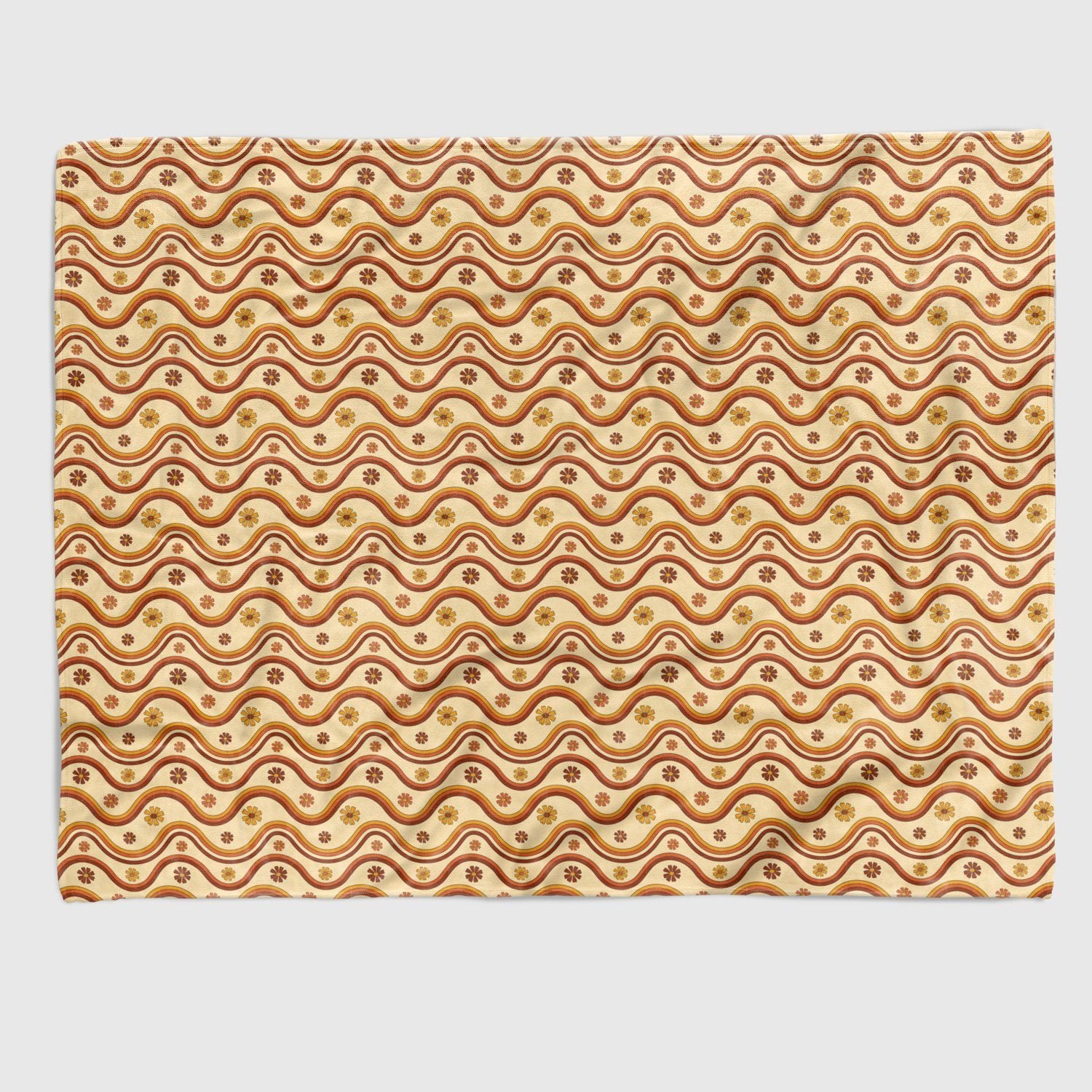 Retro 70's Vibe Blankets blanket Nirvana Threads Squiggle Queen (200 x 150 cm) 