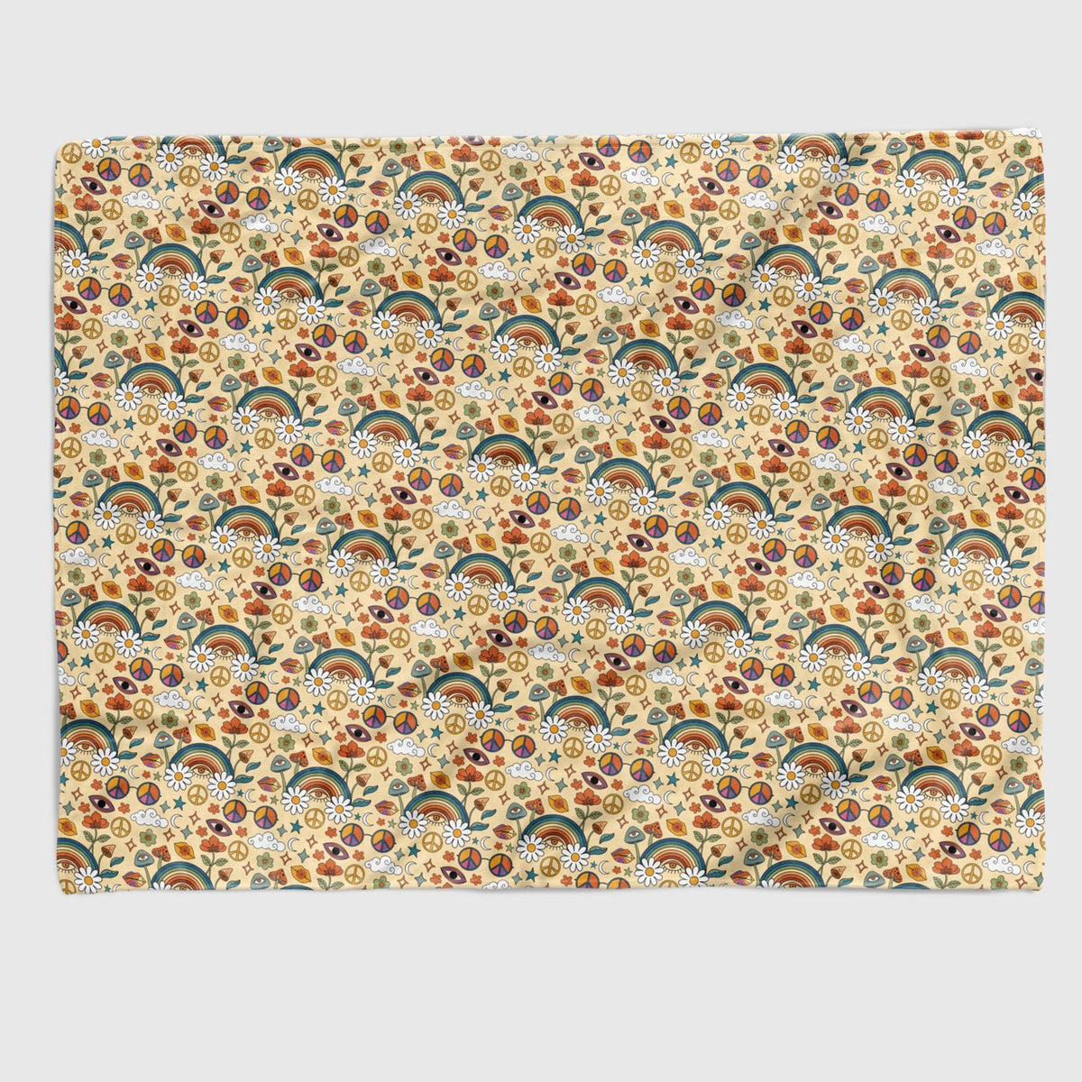 Retro 70's Vibe Blankets blanket Nirvana Threads Rainbow Queen (200 x 150 cm) 