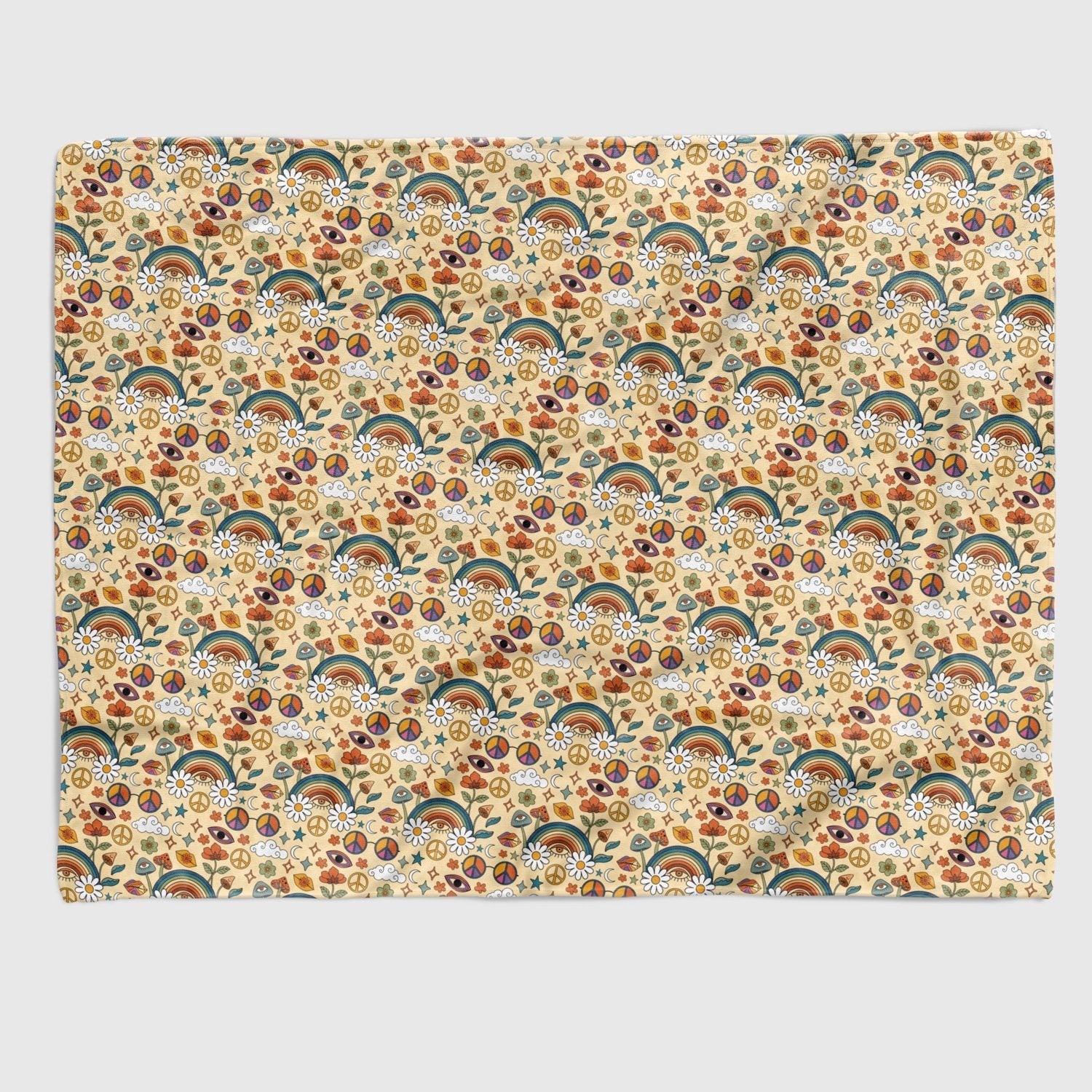 Retro 70's Vibe Blankets blanket Nirvana Threads Rainbow Queen (200 x 150 cm) 