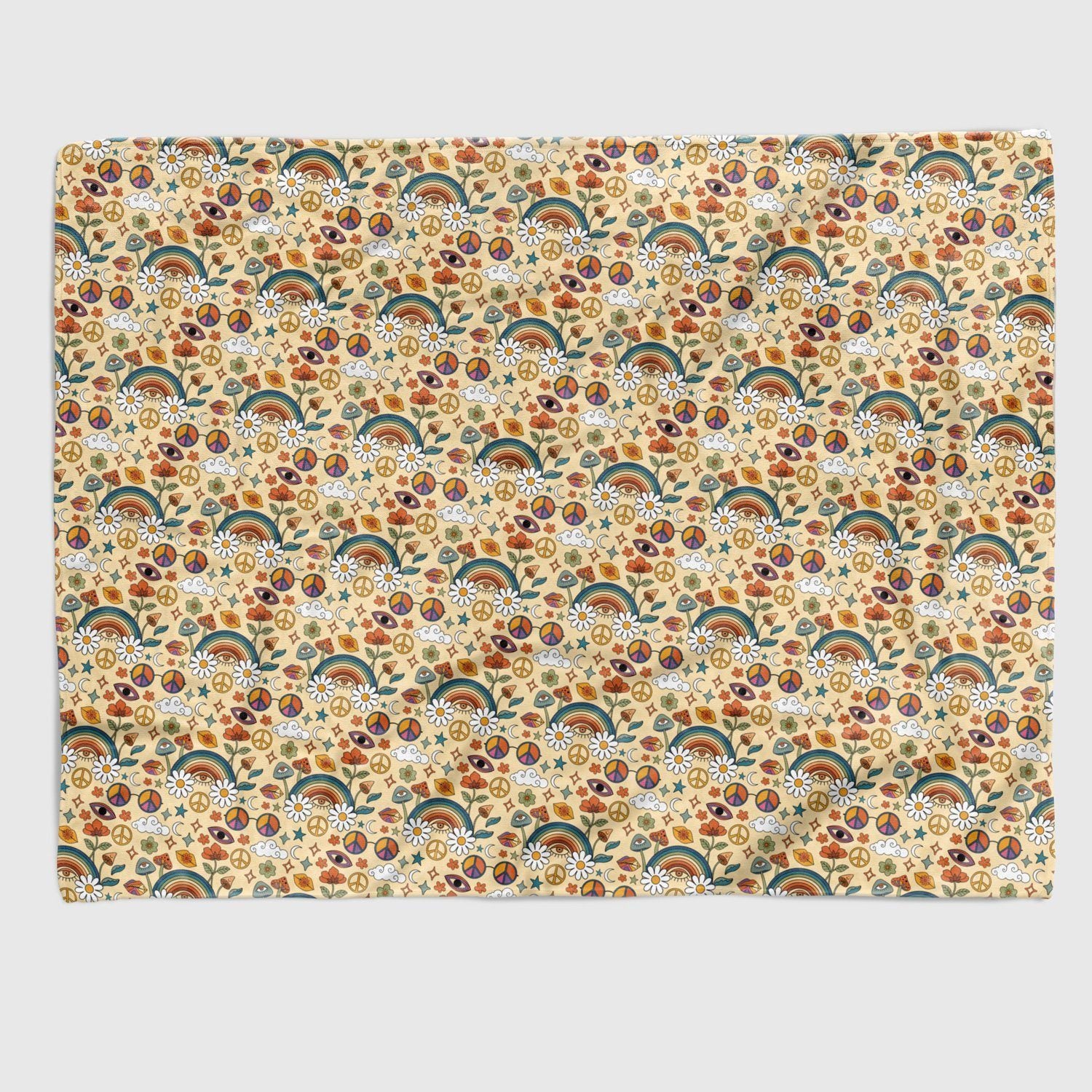 Rainbow Retro Blanket blanket Nirvana Threads Rainbow Queen (200 x 150 cm) 