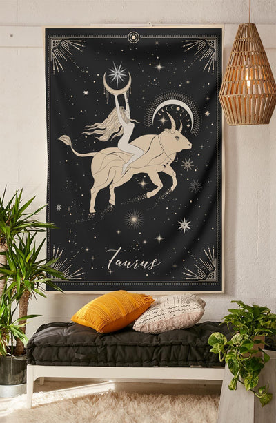 The-Taurus Tapestry-is-a-great-gift-to-say-I-love-you-but-I-also-love-astrology-tarot-wall-hanging-boho-bedroom-zodiac-vibes-from-NirvanaThreads-Nirvana-Threads