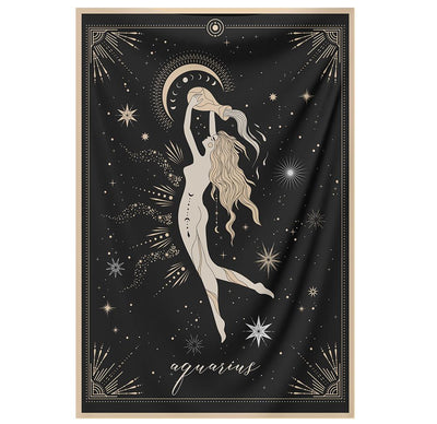 The-Aquarius Tapestry-is-a-great-gift-to-say-I-love-you-but-I-also-love-astrology-tarot-wall-hanging-boho-bedroom-zodiac-vibes-from-NirvanaThreads-Nirvana-Threads