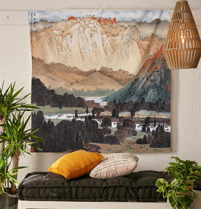 Japanese Mountain Tapestry-nirvanathreads