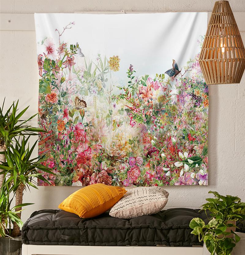 Flower Garden Tapestry-nirvanathreads