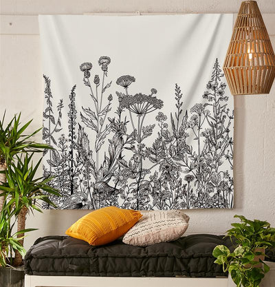 Line Garden Tapestry-nirvanathreads