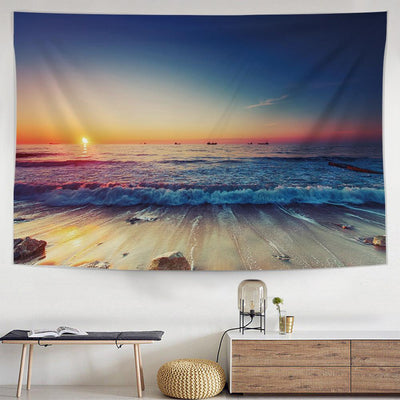 Sunset Beach Tapestry-nirvanathreads