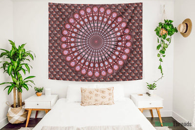 Sun Peacock Mandala Tapestry-nirvanathreads