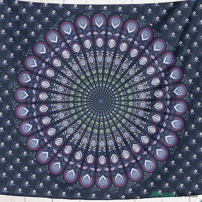 Midnight Mandala Tapestry-nirvanathreads