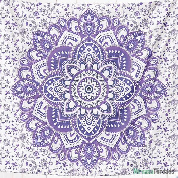 Lilac Mandala Tapestry - Nirvana Threads