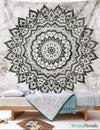 Jet Mandala Tapestry-nirvanathreads