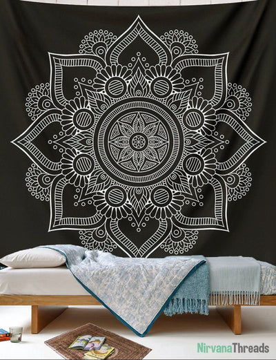 Flint Mandala Tapestry-nirvanathreads