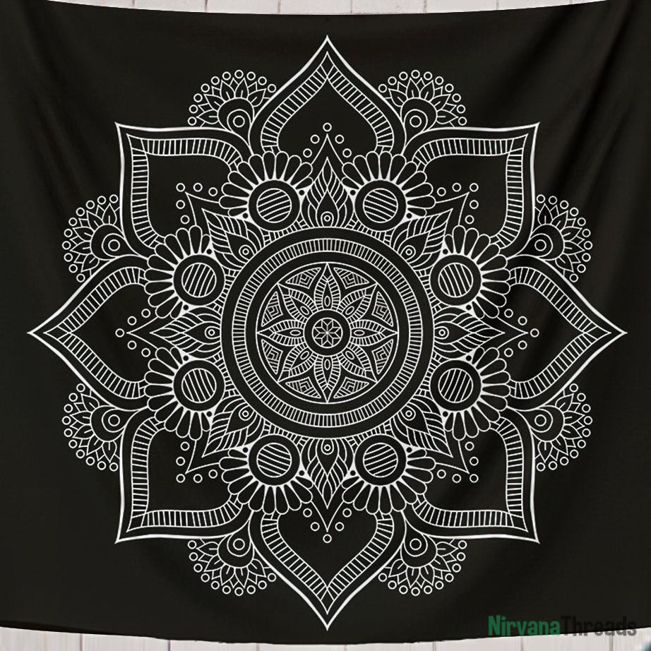 Flint Mandala Tapestry-nirvanathreads