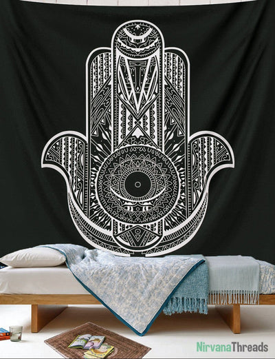 Hand Mandala Tapestry-nirvanathreads