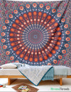 Red Peacock Mandala Tapestry tapestry NirvanaThreads - YYT