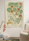 The Nasturtium Flower Tapestry (60x40 inches / 150x100 cm) from Nirvana Threads is the perfect vintage flora gift to say I love you but I also love classic garden floral wall hanging boho bedroom vibes