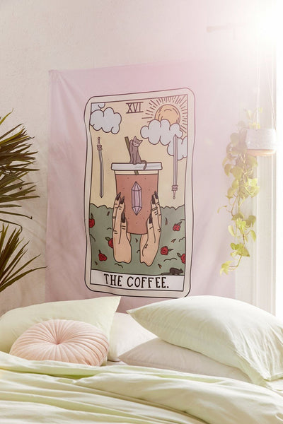 Coffee Tarot Tapestry-nirvanathreads