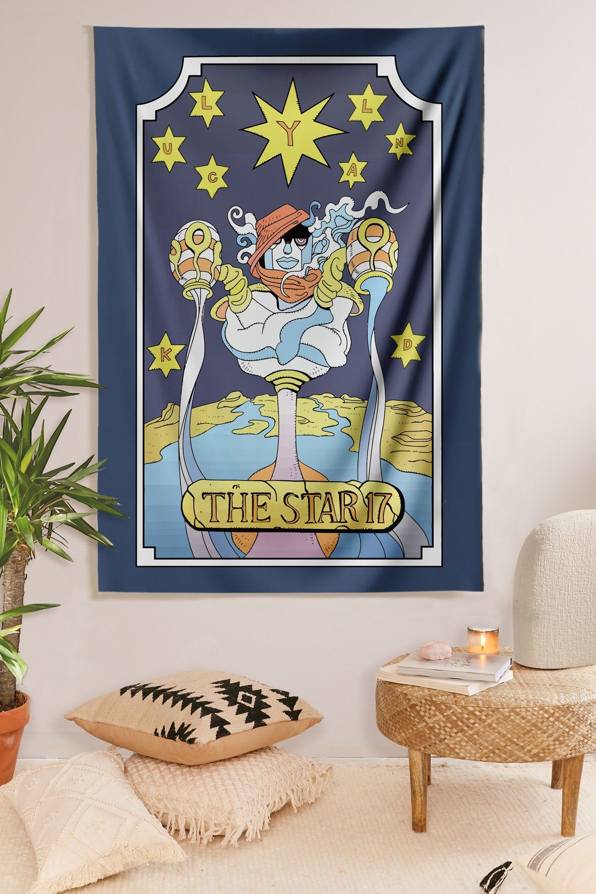 The Star JoJo Tarot Tapestry tapestry NirvanaThreads 