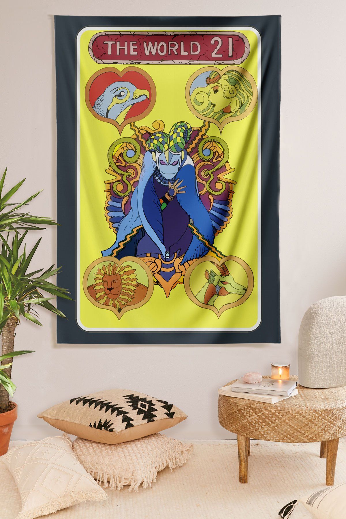 DIO's Stand Za Warudo Tarot Tapestry tapestry NirvanaThreads 
