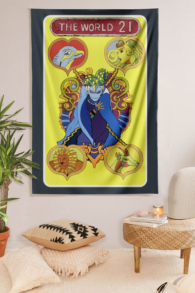 DIO's Stand Za Warudo Tarot Tapestry tapestry NirvanaThreads