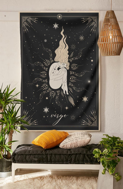 The-Virgo Tapestry-is-a-great-gift-to-say-I-love-you-but-I-also-love-astrology-tarot-wall-hanging-boho-bedroom-zodiac-vibes-from-NirvanaThreads-Nirvana-Threads